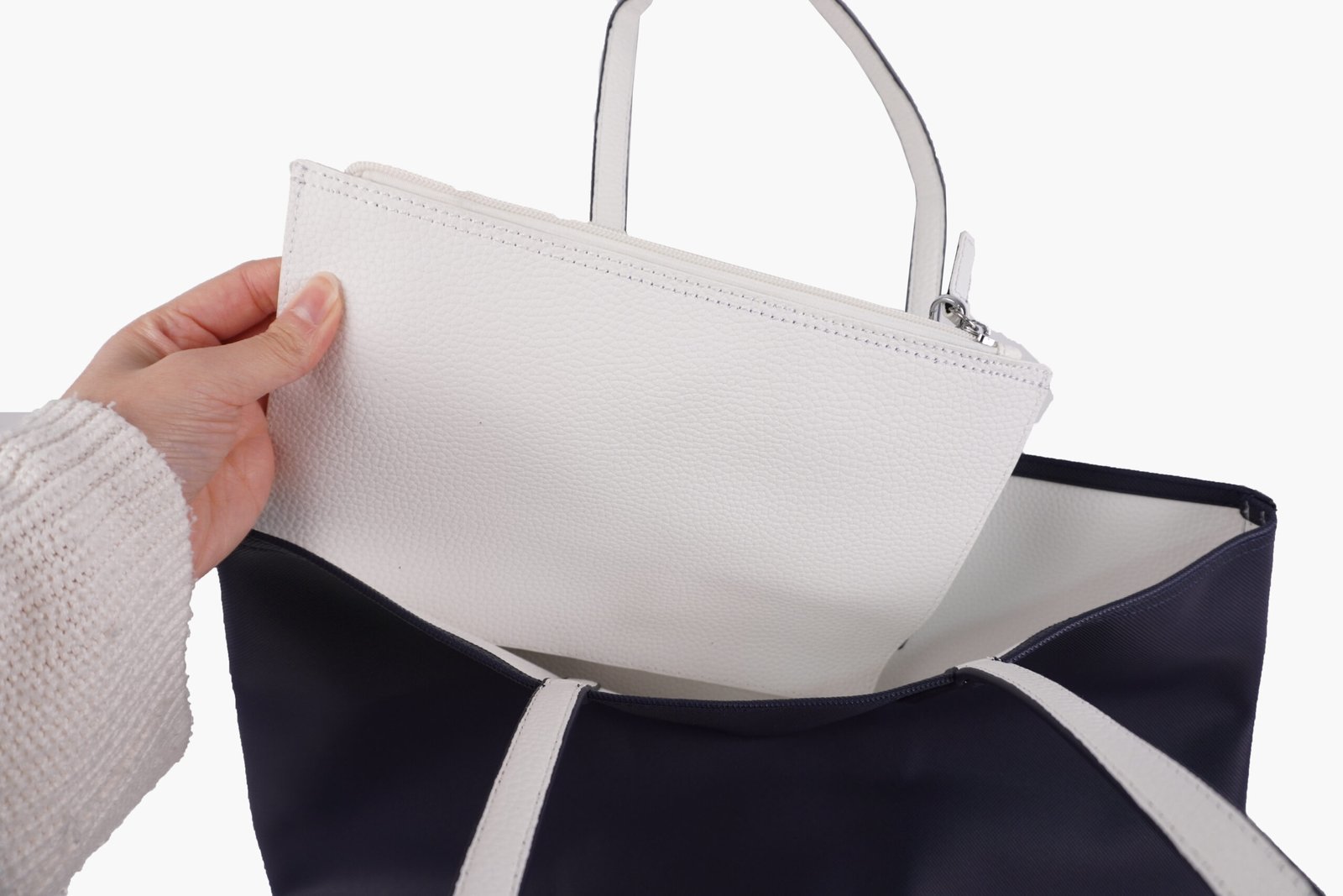 Bolso Tote Azul Marino con Neceser